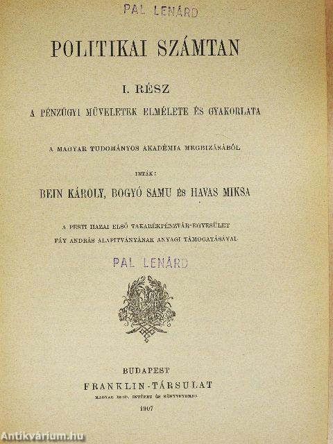 Politikai számtan I-II.