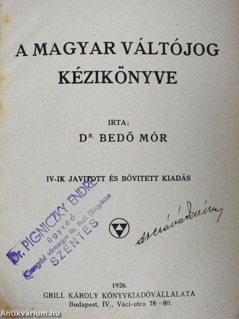 A magyar váltójog kézikönyve