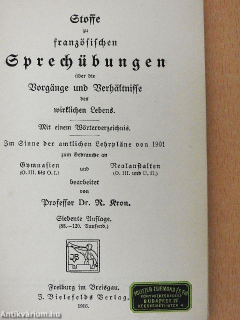 Stoffe zu französischen Sprechübungen