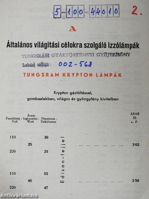 Általános világitási célokra szolgáló izzólámpák