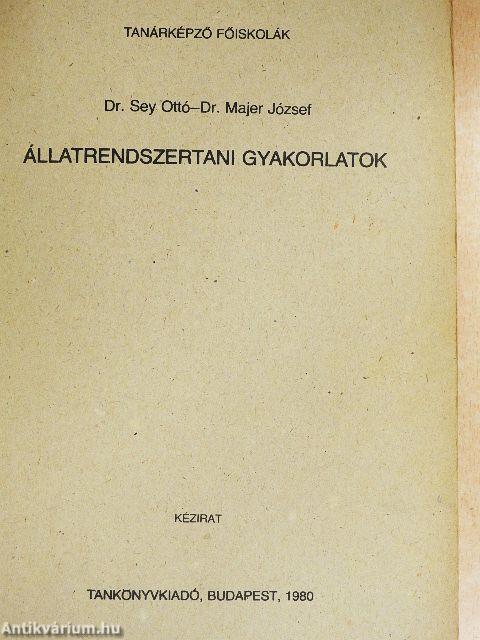 Állatrendszertani gyakorlatok