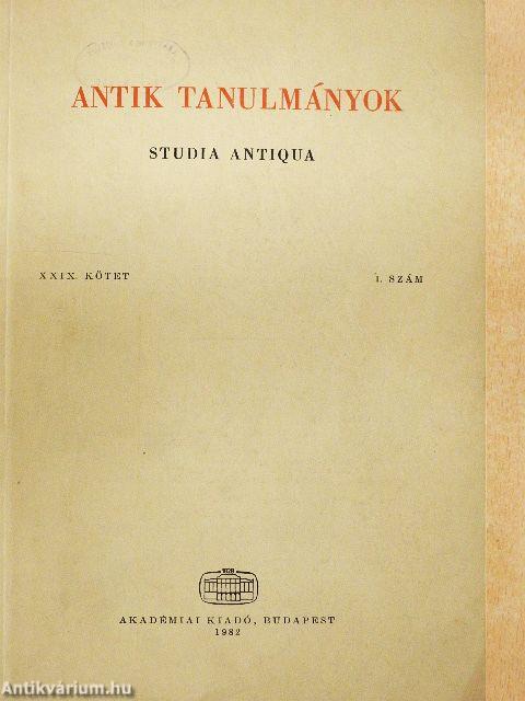 Antik tanulmányok 1982/1.