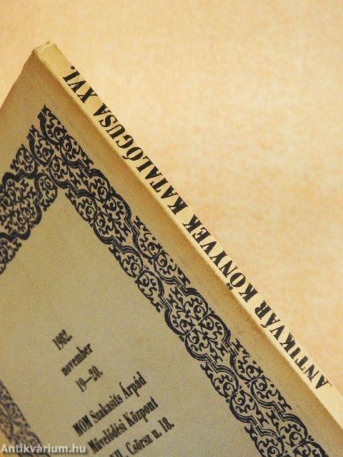 Antikvár könyv aukció - Budapest, 1982. november