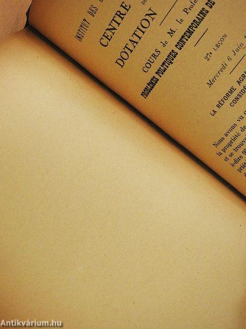 Problémes Politiques Contemporains de L'Europe Centrale - 20-27e Lecon