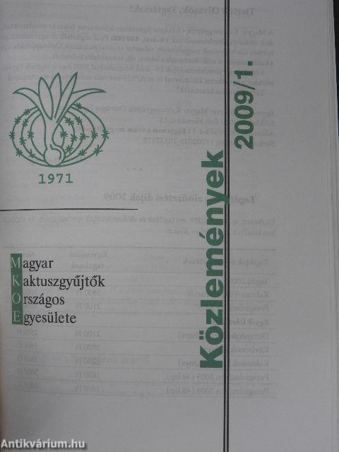 Debreceni Pozsgástár 2009./MKOE Közlemények 2009./MKOE Magjegyzék 2009. február