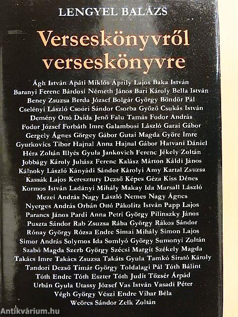 Verseskönyvről verseskönyvre