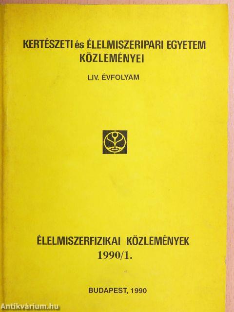 Élelmiszerfizikai közlemények 1990/1.