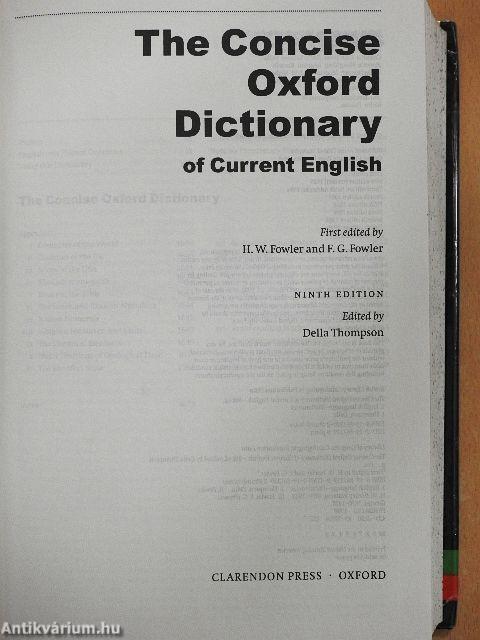 The Concise Oxford Dictionary of Current English