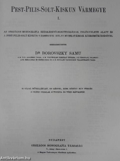 Pest-Pilis-Solt-Kiskun vármegye I.