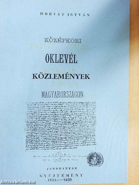 Középkori oklevél közlemények Magyarországon