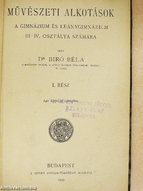 Művészeti alkotások I.