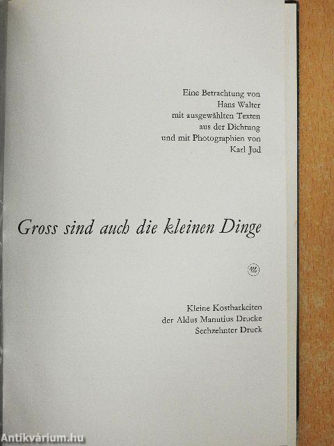 Gross sind auch die kleinen Dinge