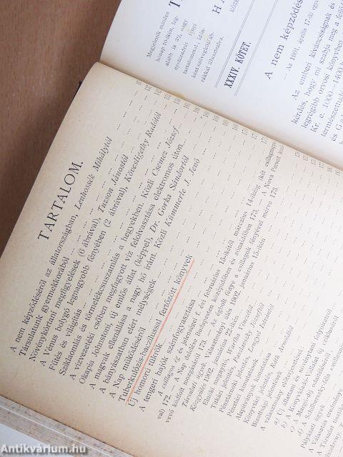 Természettudományi Közlöny 1902. január-december/Pótfüzetek a Természettudományi Közlönyhöz 1902. január-december