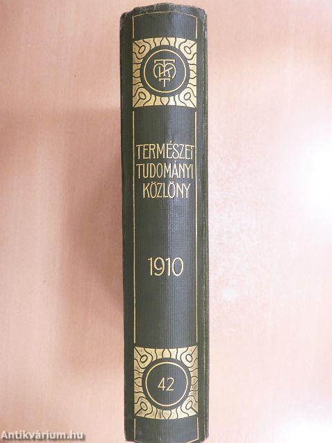 Természettudományi Közlöny 1910. január-december/Pótfüzetek a Természettudományi Közlönyhöz 1910. január-december