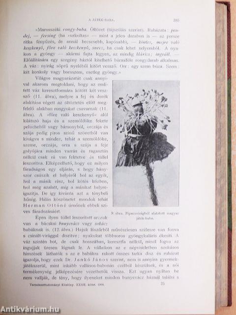 Természettudományi Közlöny 1900. január-december/Pótfüzetek a Természettudományi Közlönyhöz 1900. január-december