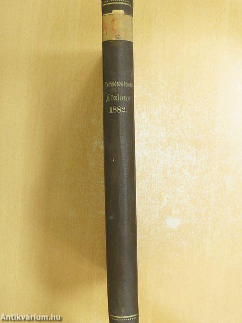 Természettudományi Közlöny 1882. (nem teljes évfolyam)