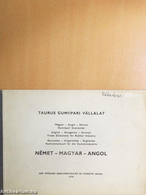 Német-magyar-angol Gumiipari Szakszótár