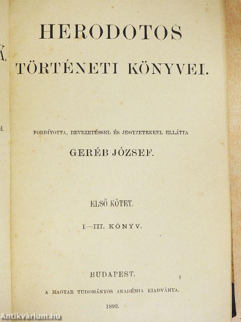 Herodotos történeti könyvei 1-3/I-IX.
