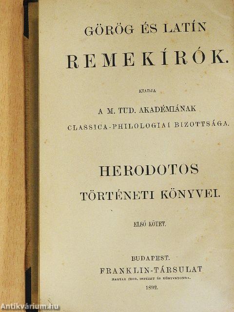 Herodotos történeti könyvei 1-3/I-IX.