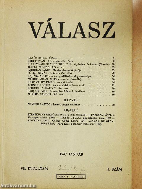 Válasz 1947. január