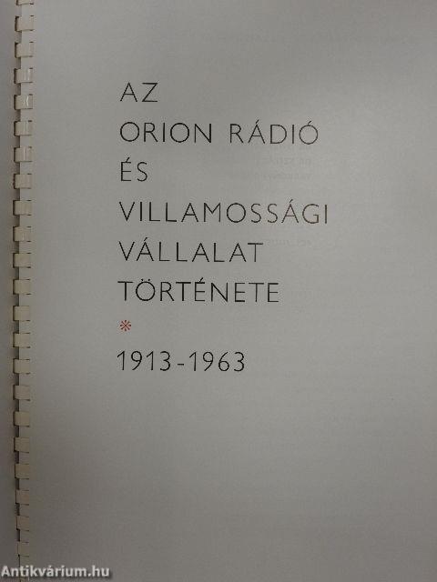 Az Orion Rádió és Villamossági Vállalat története