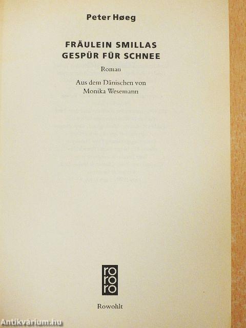 Fräulein Smillas Gespür für Schnee