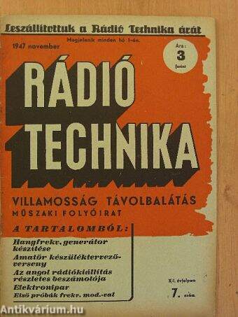 Rádiótechnika 1947. november