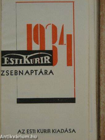 Esti Kurir zsebnaptára 1934