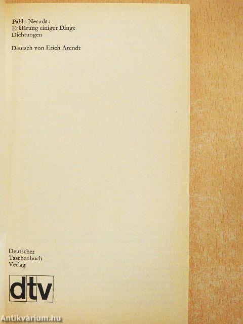 Erklärung einiger Dinge Dichtunger