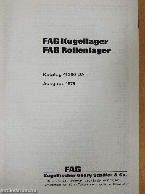 FAG Kugellager, FAG Rollenlager