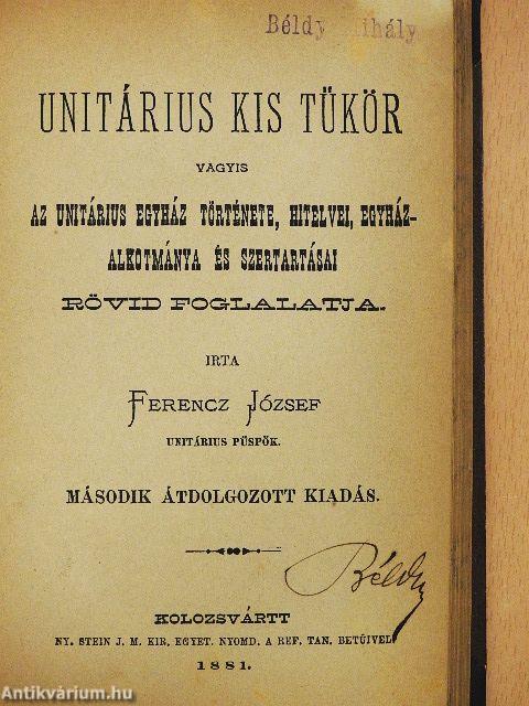 A nyelv életéből/Házassági káté/Unitárius kis tükör