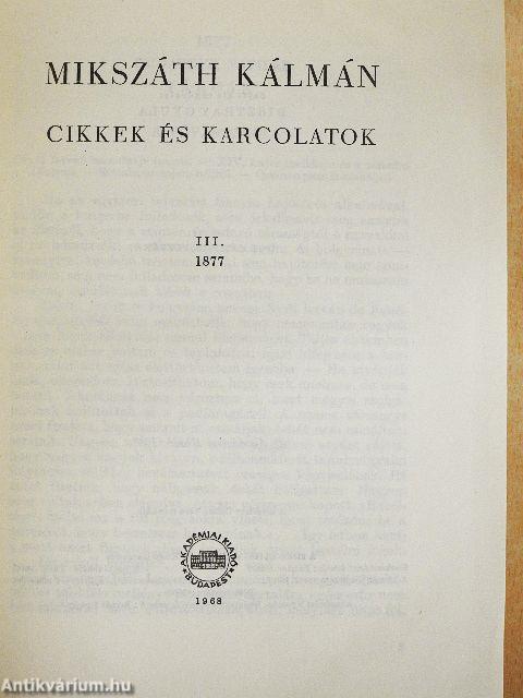 Cikkek és karcolatok III.