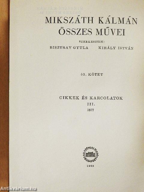 Cikkek és karcolatok III.