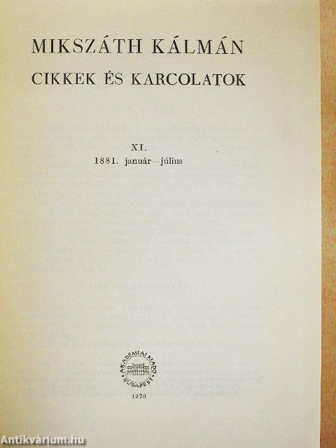 Cikkek és karcolatok XI.