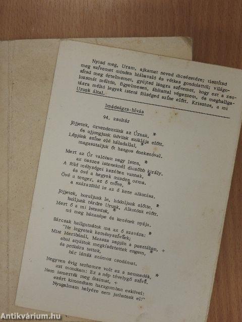 Ideiglenes zsolozsmáskönyv