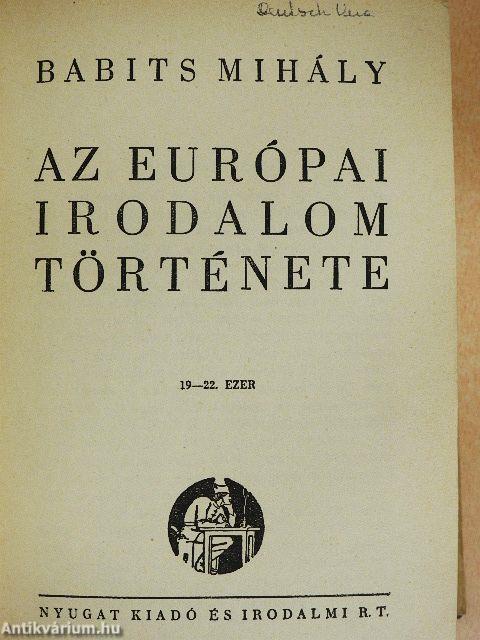 Az európai irodalom története