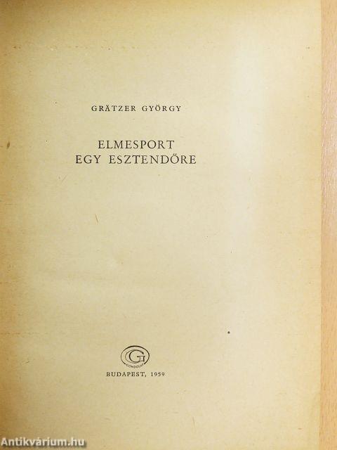 Elmesport egy esztendőre