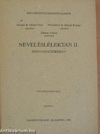 Neveléslélektan II.