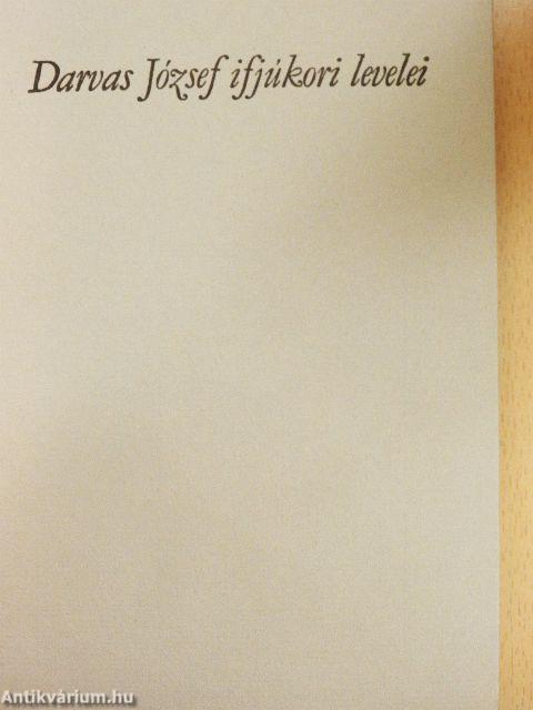 Darvas József ifjúkori levelei