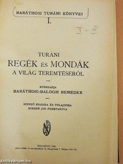 Baráthosi turáni könyvei I-VI. (töredék)