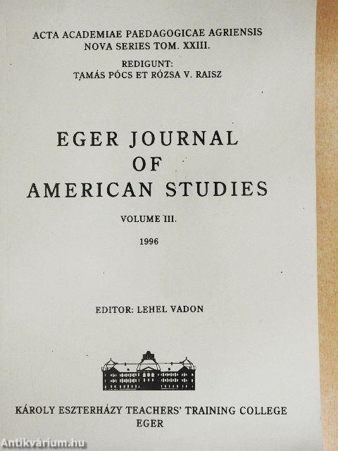 Eger Journal of American Studies III.