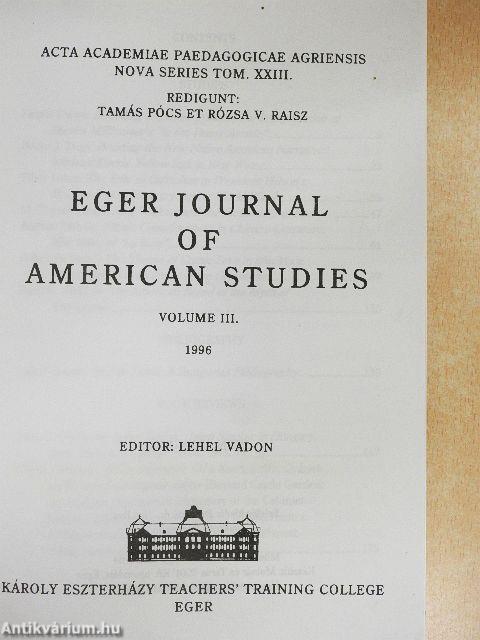 Eger Journal of American Studies III.
