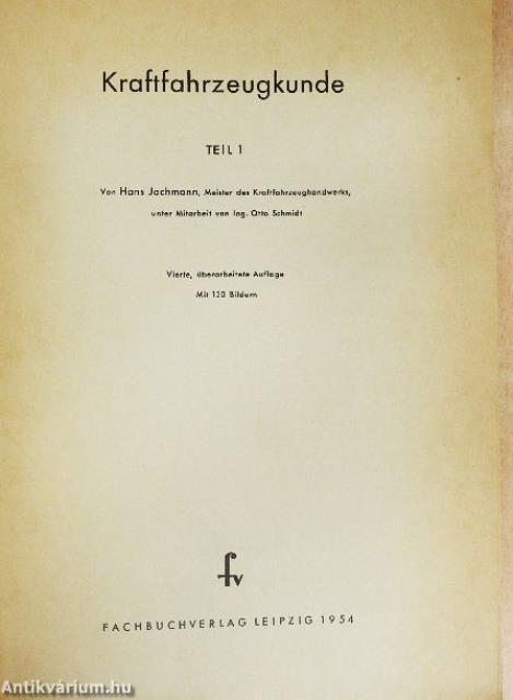 Kraftfahrzeugkunde I.