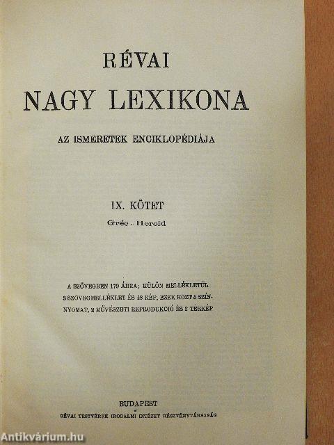 Révai nagy lexikona 9. (töredék)