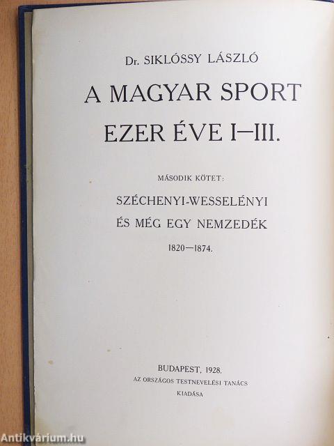 A magyar sport ezer éve II. (töredék)