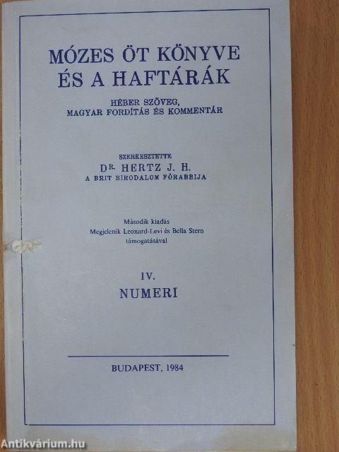 Mózes öt könyve és a haftárák IV.
