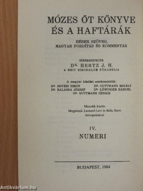 Mózes öt könyve és a haftárák IV.