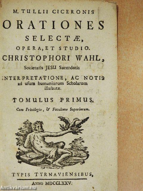 Orationes selectae, opera, et studio I.