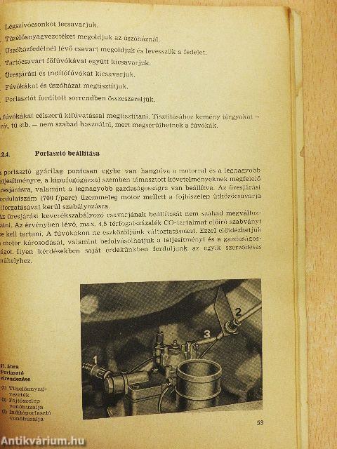 "Trabant 601" személygépkocsi kezelési útmutatója