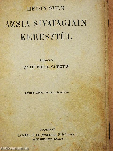 Ázsia sivatagjain keresztül (rossz állapotú)